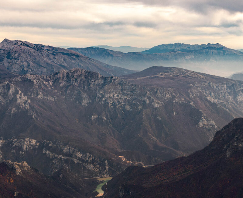 The view from Hajdučka vrata on Čvrsnica mountain over Diva Grabovica canyon