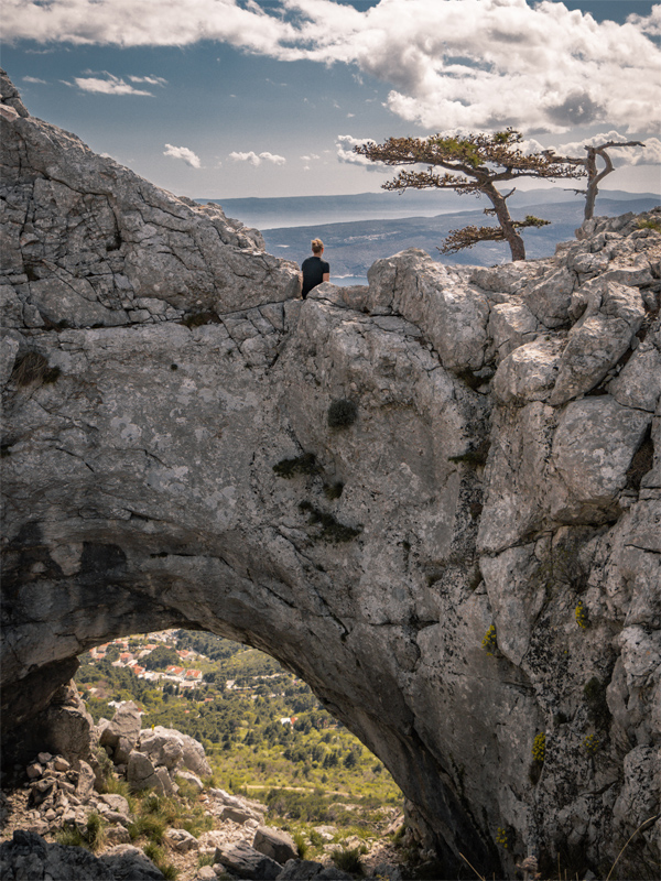 Eye of Biokovo looking towards Adriatic sea on Biokovo mountain