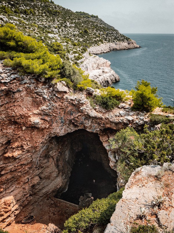 Odisseus cave on island Mljet in Croatia