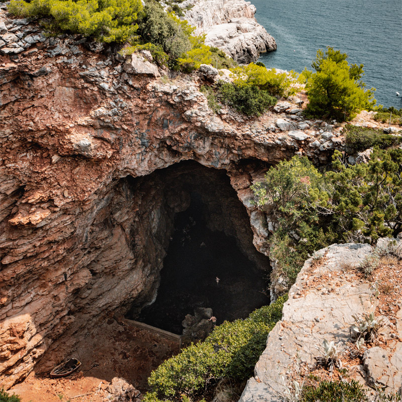 Odisseus cave on island Mljet in Croatia