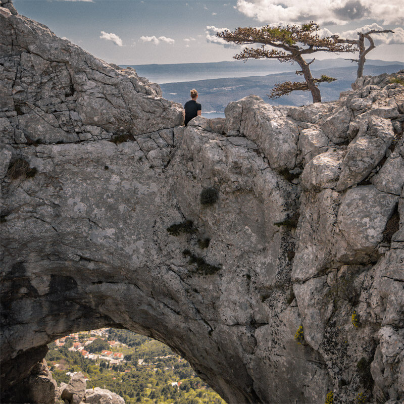 Eye of Biokovo looking towards Adriatic sea on Biokovo mountain