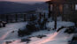 Mountain hut Pume in the winter sunset on Dinara mountain