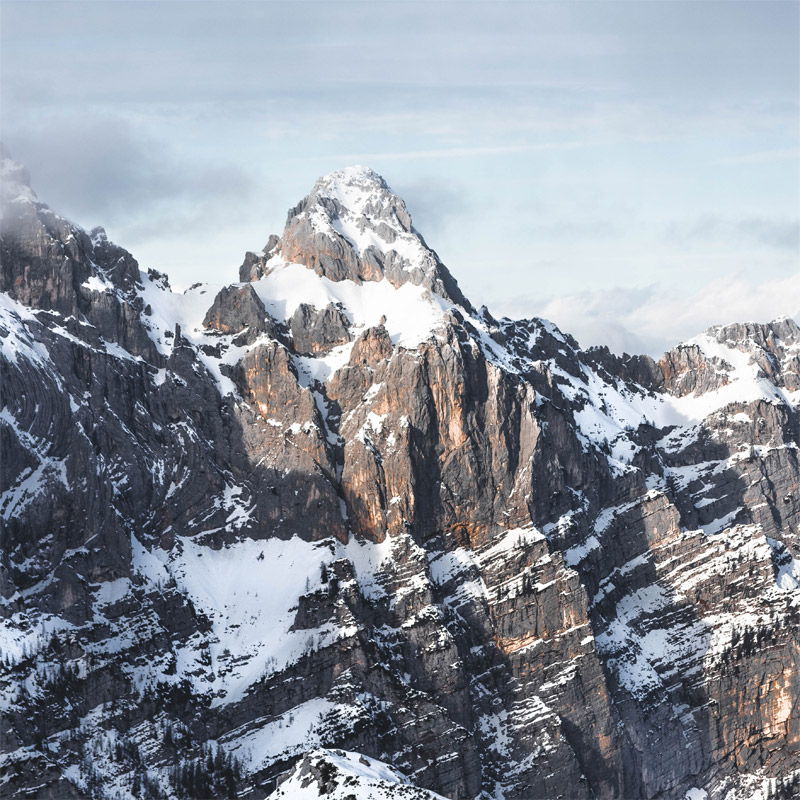 Viševnik peak during winter hike in Slovenia